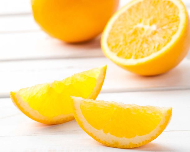Oranges on white