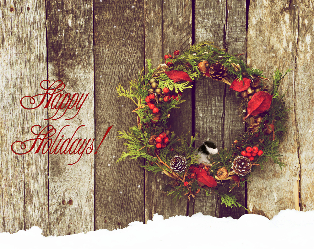 Happy Holidays w/wreath