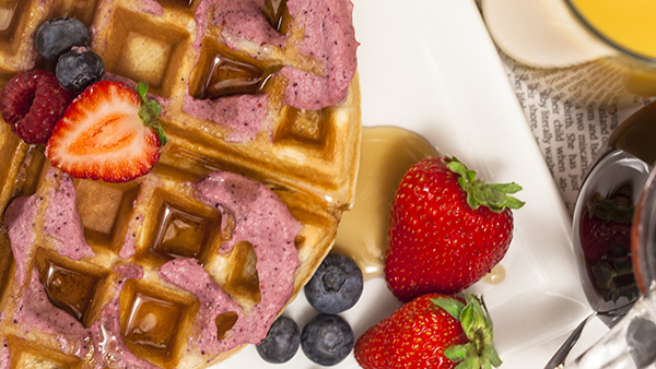 Blendtec berry infused waffles