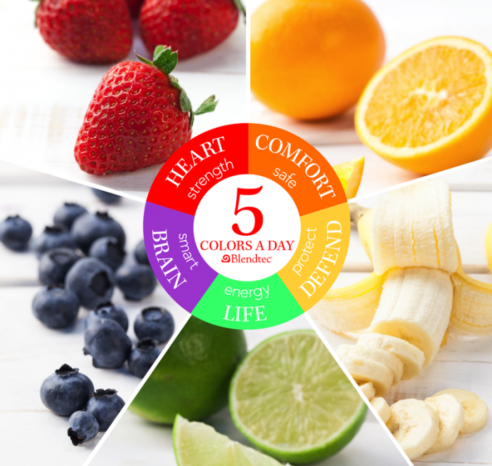 5 colors a day fruit graphic